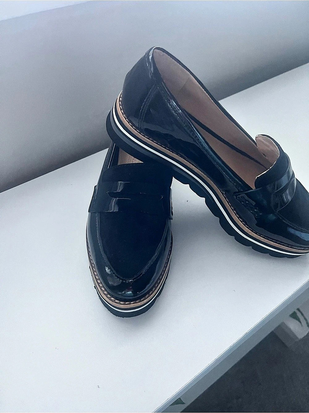Antonio Melani Black Platform Loafers
